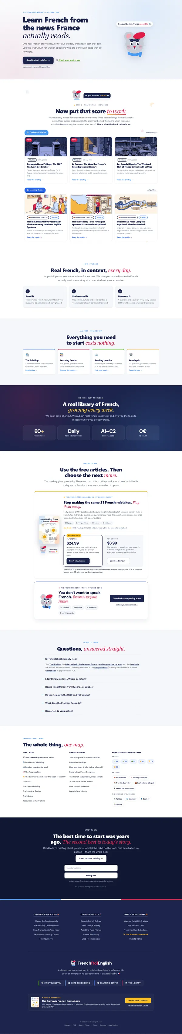 Aperçu du site FrenchToEnglish